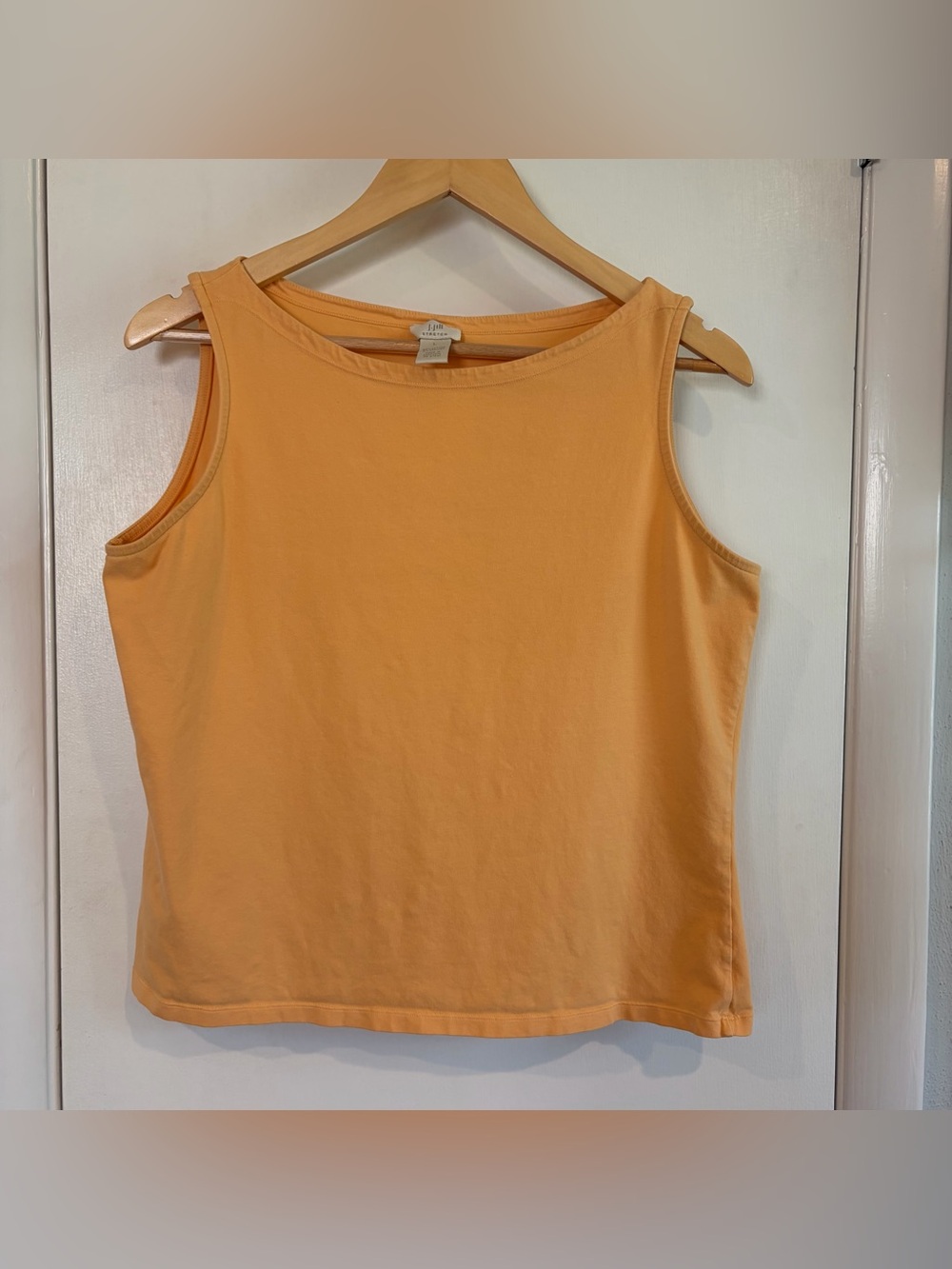 J.Jill Boat Neck Creamsicle Cotton Tank Top. Size: Large. Y2K.